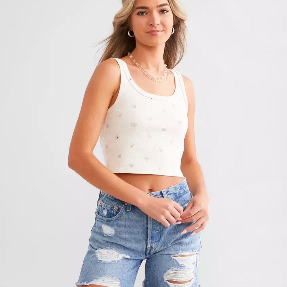 Billabong Sun Goddess Printed Tank Cobblestone Small S NWT